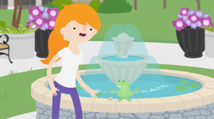jen standing by a fountain